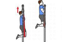A person is performing Chin-ups with a Pulling Assistance Device.