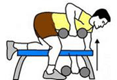 A person is performing a Dumbbell Row.