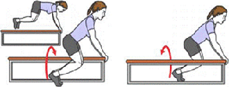A person is completing a Side Jump Holding Bench. A person is completing a Side Jump Holding Bench.